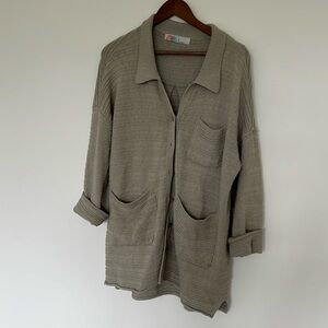 Free People Beach Oversized Button Sweater